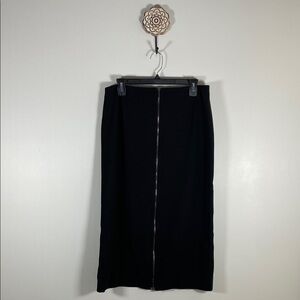 Doncaster Classic Black Pencil Skirt with Zipper Detail
